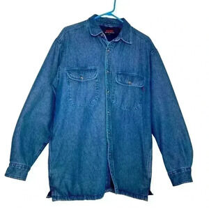 Wolverine Blue Casual Button Down Shirt